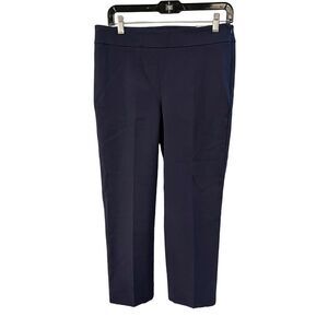 NWT Talbots Chatham Crop Pants Size 6 Navy Blue Business Casual Summer Capri